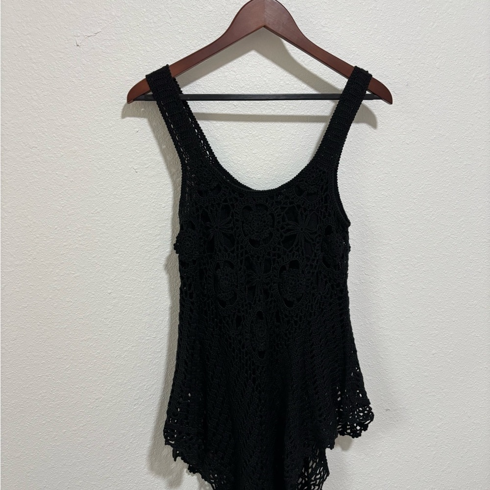 Elegant Black Crochet Camisole